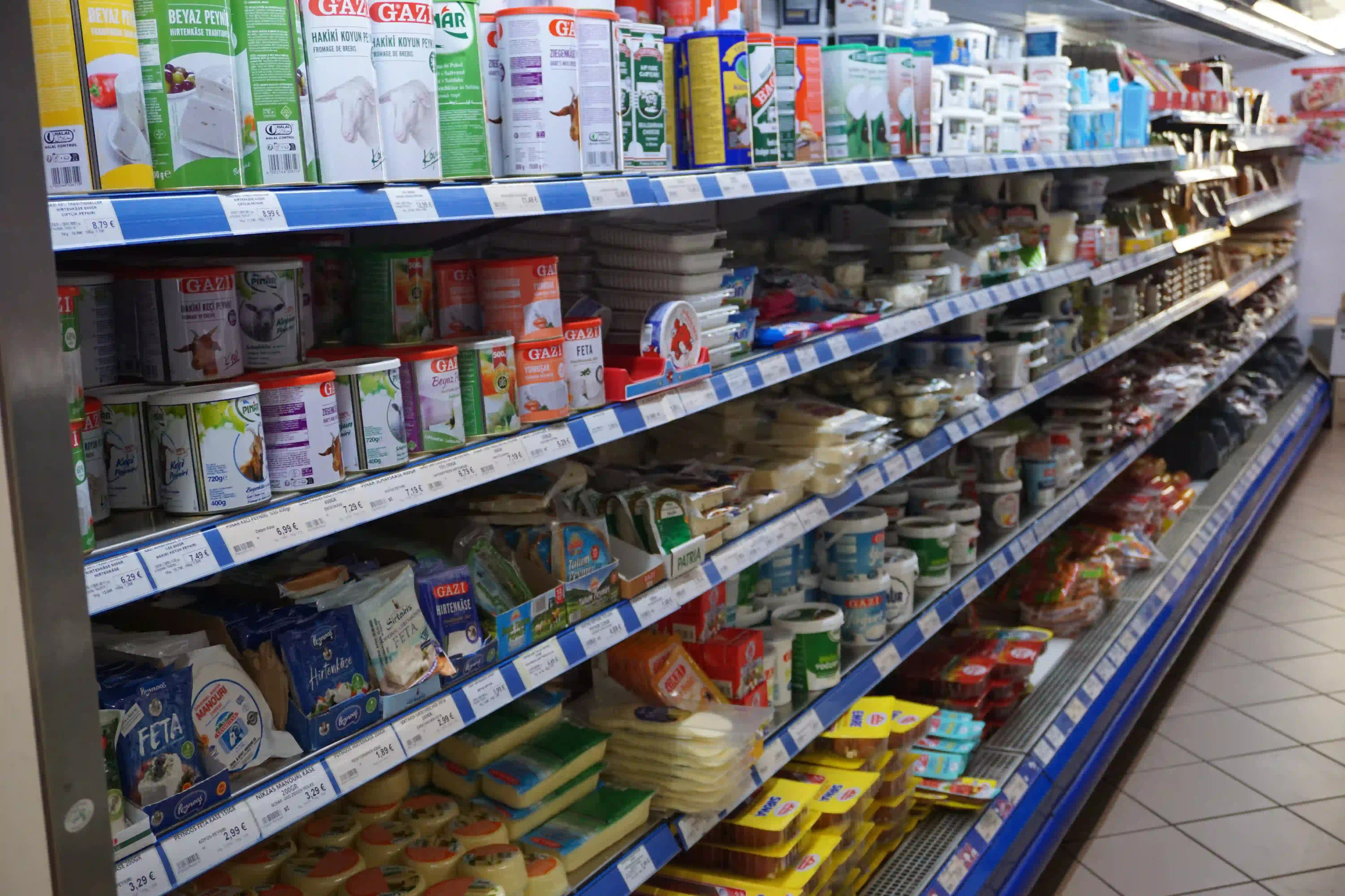 Chilled products and Turkish specialities at Dolphin Market Munich